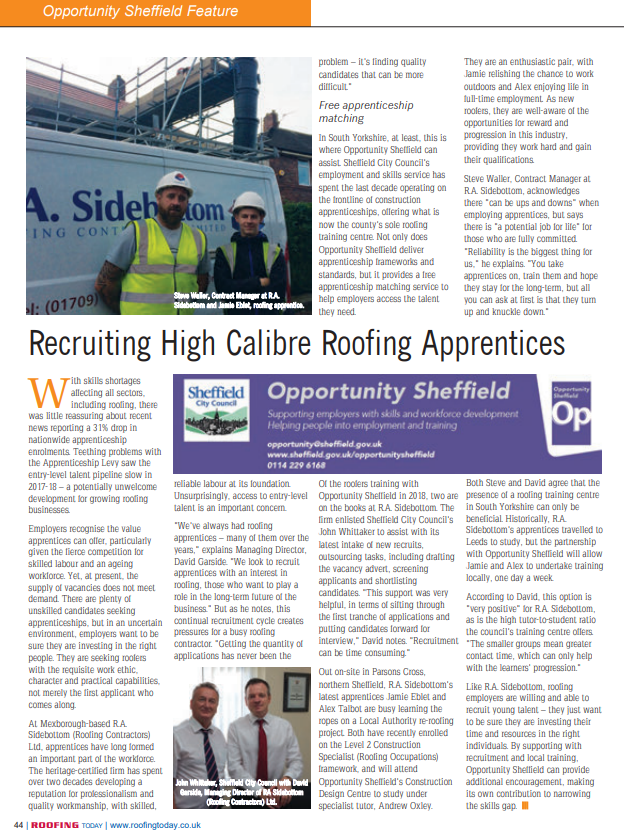 The Value of a Roofing Apprenticeship RA Sidebottom